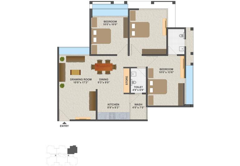 3 BHK 1545 Sq.FT Residential Flat for Rent in Shilaj Ahmedabad
